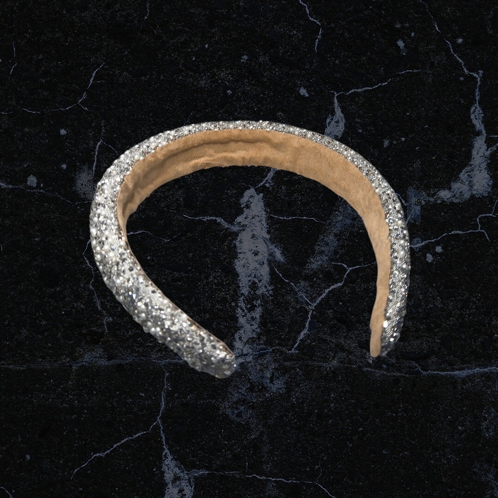 Source Unknown Glittering Silver Headband